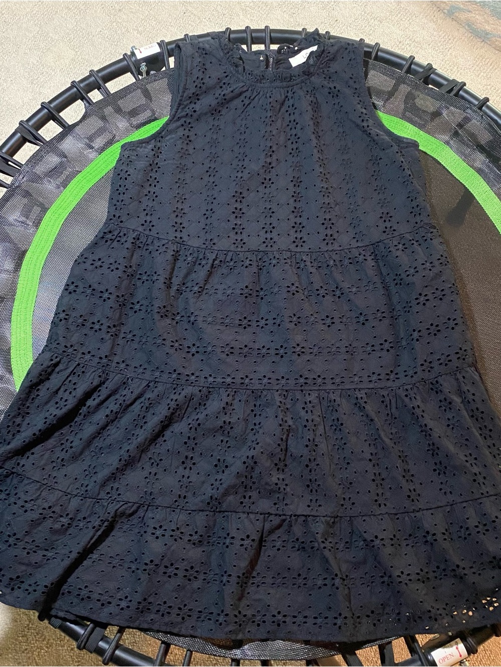 LOFT sleeveless sundress Black Eyelet Tiered with ruffle details - Picture 8 of 13